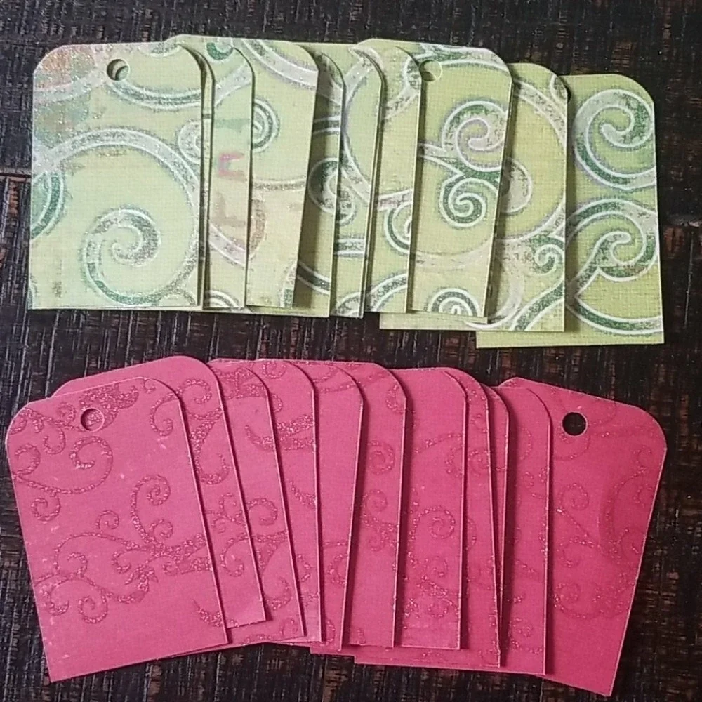 48 Hand Cut Multicolored Cardstock Christmas Gift Tags